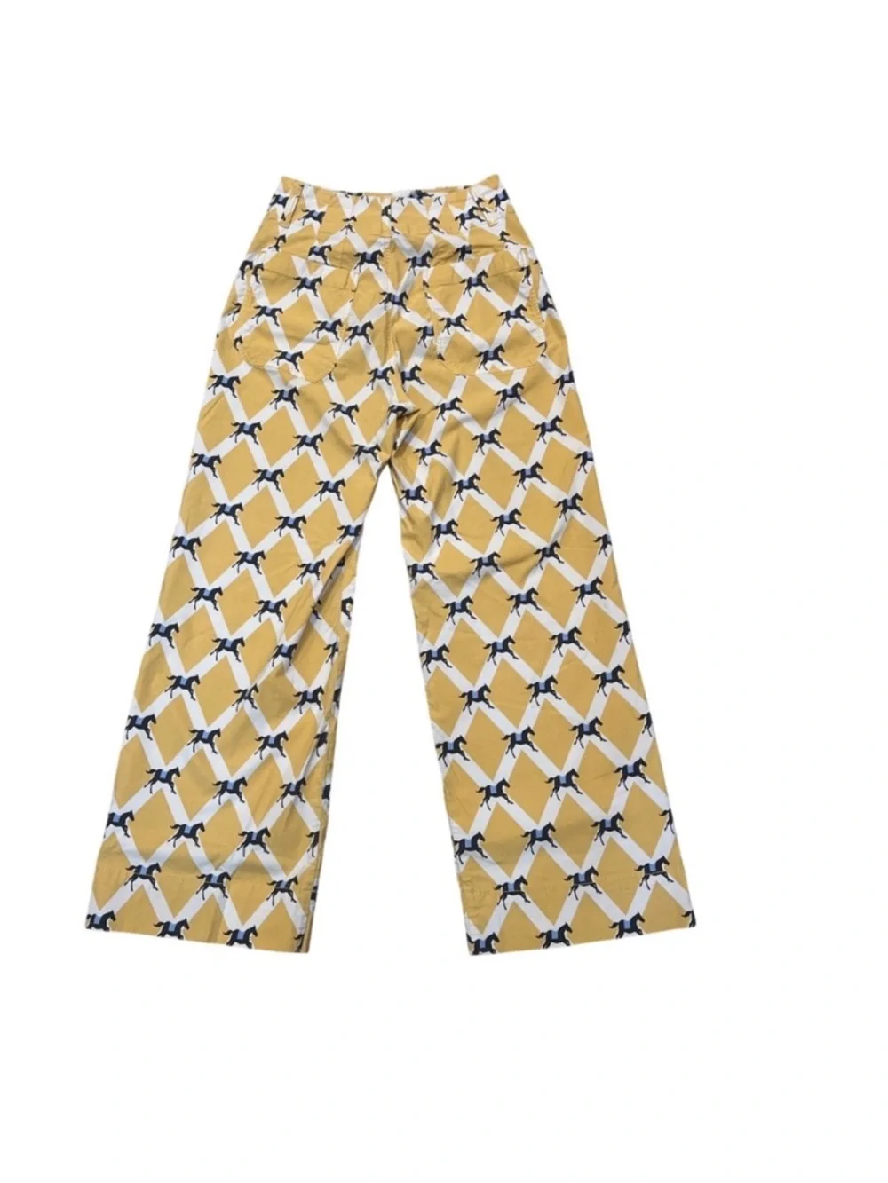 Anthropologie Maeve Colette Wide-Leg Cropped Pants with Horse Pattern size 25 - Picture 4 of 7